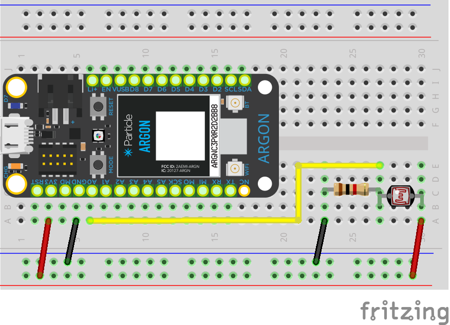 Argon and light-dependent resistor